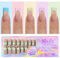 GZMAYUEN 150Pcs Longs Carrés Faux Ongles Français, Couleurs Pastel Français Press on Nails Fake Nails pour Femmes