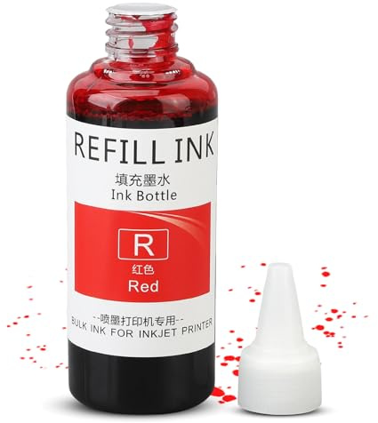 Stempel-Nachfülltinte, 100 Ml, Hochreine, Schnell Trocknende Ei-Datiertinte für Stempel, Datumsangaben, mit Spitzenapplikator, Haftung, Farbecht, Ideal für Unternehmen, Schule,