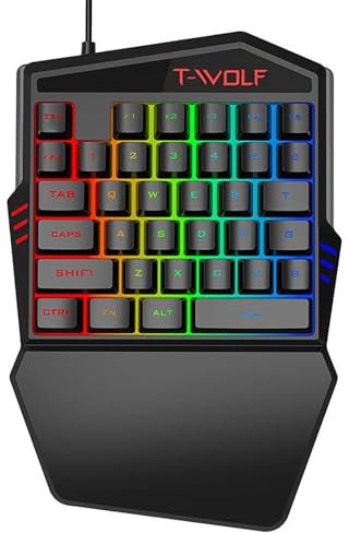 ELLENNE - TASTIERA DA GIOCO A UNA MANO SINGOLA RETROILLUMINATA 35 TASTI RGB LED MECCANICA TABLET PC WINDOWS SMARTPHONE