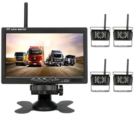 7 Wireless 1920 * 1080P Auto Monitor TFT Backup Rückansicht Rückfahr Kamera Parkplatz System Hinten Cam Auto DVD for Stamm Bus(with 4 Rear Cameras)