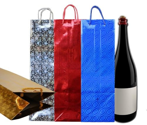 CEKA TECH Sacs cadeaux élégants pour bouteilles de vin, champagne, etc. 36 x 12 x 10 cm, Poche pour bouteille