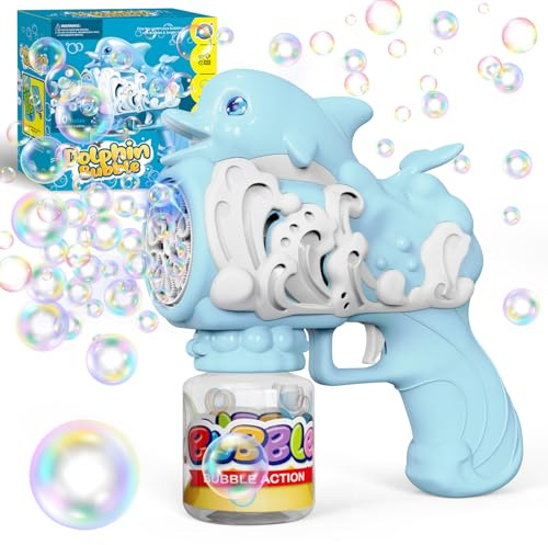 Panacare Kinder Seifenblasenpistole, Seifenblasenmaschine Gun 5000+ Blasen/Min mit Seifenblasenlösung, Seifenblasenspielzeug Outdoor Geschenk Kinder 3456789 Jahre für Geburtstag/Party