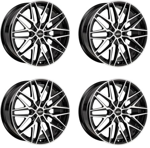 4x Oxigin Felgen 25 Oxcross 7.5x17 ET55 5x114.3 black full polish kompatibel mit Honda Accord Civic HR-V