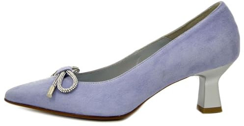 Scarpe Donna Gioiello Pelle Camoscio Lilla, Tacco Medio 5 cm, Vernissage di Soffice Sogno - 23561