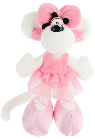 Diddl - Diddlina Plüschtier im Ballerina-Outfit 20 cm, 90er-100% recyceltes Plüschtier, süßes und umweltfreundliches Plüschtier, Geschenkidee für Kinder und Vintage-Fans Tanz und Klassik