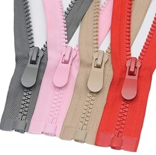 Cerniera Cerniere. Cerniera doppia n. 8 aperta, bidirezionale, for sacco a pelo in cotone con denti grossi, sezione lunga(Black)