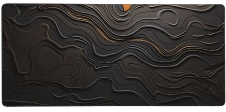 Black Mouse Pad 900 x 300 mm Large Mouse Mat Line Desk Mat with Water Resist Surface，XXL Mousepad with Anti-Slip Rubber Base，Extended Gaming Mouse Pads for Office Desktop Decor，Gift for Women/Men M387