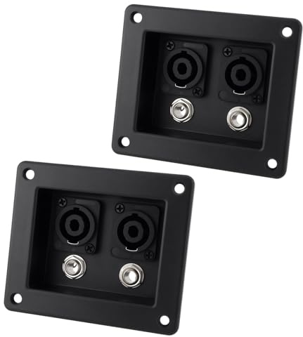 Be In Your Mind 2 Stück Audio-Dual-Lautsprecher-Anschlussdose mit Dual SpeakON NL4 99 X 84 Mm Geeignet für Audio-Bühnenboxen