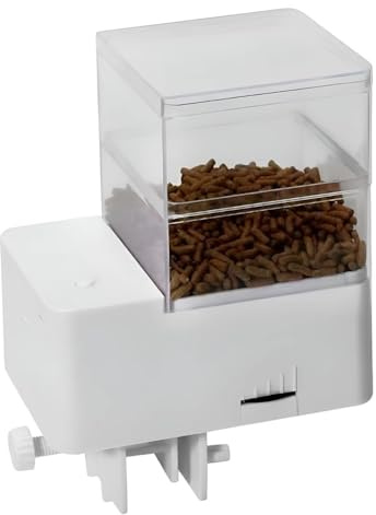 Wzxksoac 4-Speed Timer Automatic Fish Feeder/Intelligent Feeder, Maximum for 12MM Fish Food Support, Suitable for Turtles, Fishes 250G