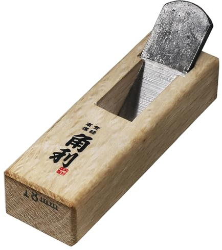 KAKURI Mini-Blockhobel für Holz, 18 mm [flache Sohle] – Japanischer kleiner Handhobel für Holzbearbeitung, Anfasen, Glätten – 8,9 x 3 x 2 cm, hergestellt in Japan