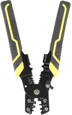 Cortadores de alambre Eléctrico Multifunción Ajustable DIY Artesanía Engarzadores de alambre de acero al carbono para pelar cables Corte Amarillo Electricistas profesionales