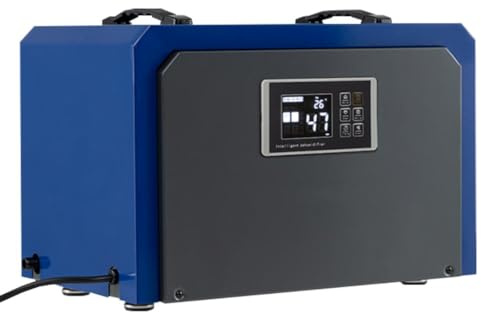 TANGZON 60L/Day Commercial Dehumidifier, 560m2 Area Industrial Dehumidifiers with 24H Timer, Auto Defrost, Drain Hose & Handle, Home Basement Building Air Dryer, 450m3/h Air Circulation (Blue)