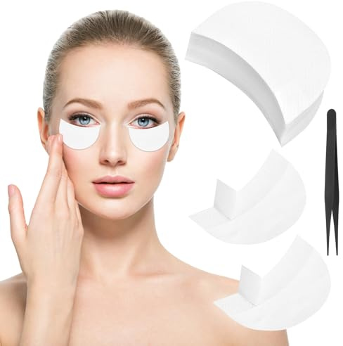 200 tampons pour ombre à paupières, gabarits de protection pour le maquillage des yeux avec pince à épiler, afin d'éviter les résidus de maquillage sur les extensions de cils et le rouge à lèvres