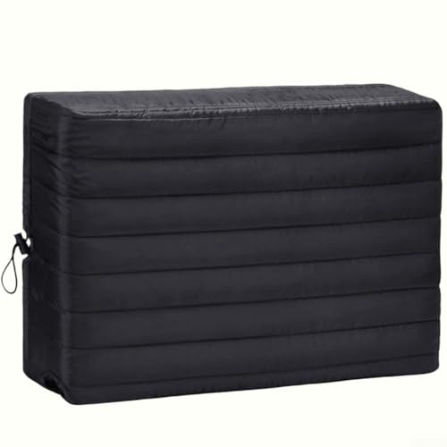 Housse de climatiseur d'intérieur pour chauffage, housse en polyester pour intérieur, 71,1 x 50,8 x 8,9 cm, blanc/noir pour climatiseurs de fenêtre (noir)