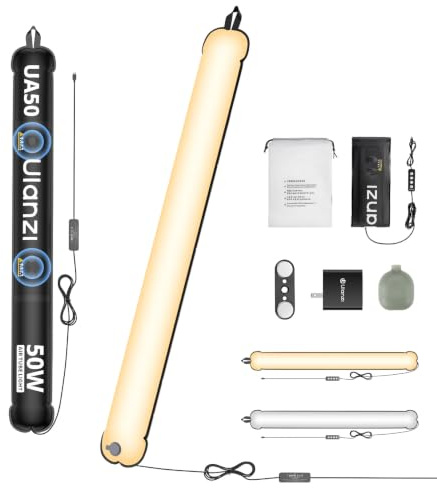 Ulanzi UA50 50W Gonfiabile LED Air Pillar Light 2700K-6500K Bi-Color Video Light Tube con N52 Magneti CRI 95+Luce morbida portatile per Cosplay Livestream & Studio Type-C PD 65W Ingresso 850mm