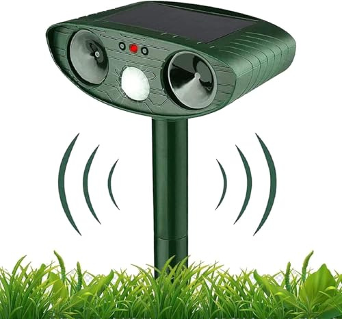 Katzenschreck Ultraschall, Solar Tiervertreiber Katzenabwehr, Ultraschall Abwehrmittel Hundeschreck Marderschreck mit Bewegungsmelder für Katzen, Hunde, Mäuse, Vögel, Marder