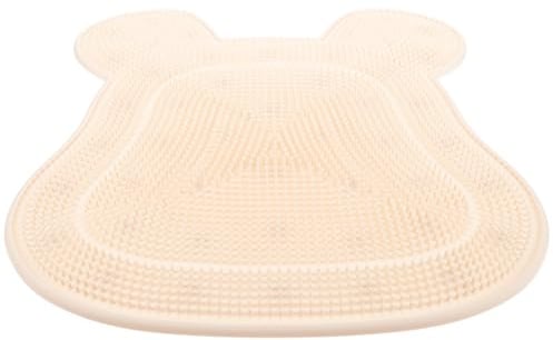 Fußmassagegerät mit Saugnäpfen aus Silikon für Dusche und Wandmontage | Beige, Rutschfest und Hautschonend, Entfernt Abgestorbene Haut, als Fußschrubber und Rückenschrubberkissen