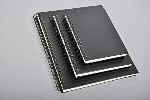 Clairefontaine 96664C - Skizzenbuch mit Doppelspirale und schwarzem Deckel, 18 x 24 cm, 100 Blatt, 90 g, Schwarz