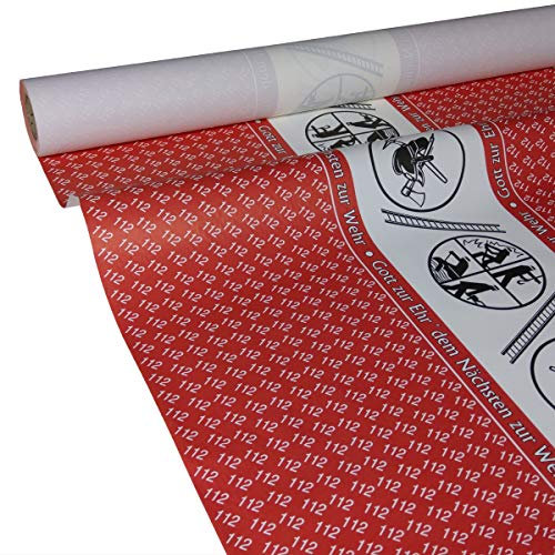JUNOPAX Papiertischdecke 50m x 1,15m Feuerwehr, nass- und wischfest