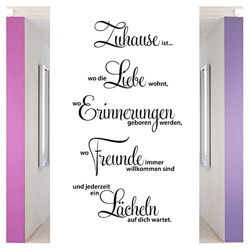 Grandora selbstklebend Wandtattoo Sprüche und Zitate Zuhause ist I türkis 32 x 58 cm I Aufkleber Wandtattoos Sprüche für Flur Wohnzimmer Modern Wandsticker Wandaufkleber W1124