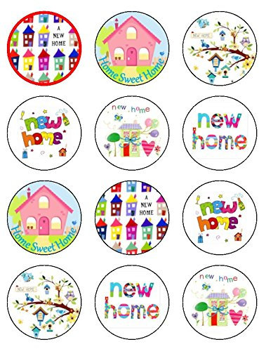 12x New Home/House Warming 2 (5cm) PRE-Cut Premium Rice Paper Edible Cake Toppers