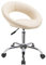 Duhome Drehstuhl mit Rollen, Rollhocker Kunstleder Drehhocker Schminktisch Hocker mit Lehne Arbeitshocker Bürohocker Höhenverstellbar, Creme