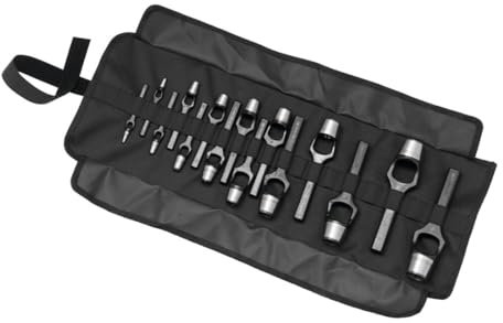 Rennsteig Henkellocheisen (Set, 15-teilig, Ø 2-30 mm, Locheisensatz, Locheisen, Lochstanzer, Stanzer für Gummi, Leder, Filz, Kunststoff, Kork, Stoff, Stanzwerkzeug) 1409020