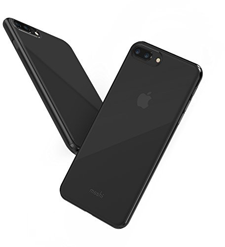 Moshi SuperSkin for iPhone 8 Plus/7 Plus Clear - Außergewöhnlich schlanke Schutzhülle - Stealth Schwarz