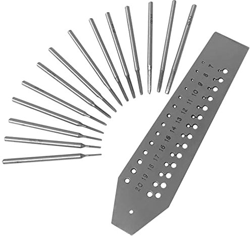 Jewellers Tools Gewindeschneider-Set Nr. 0,7 mm bis 2 mm, 14 Stück