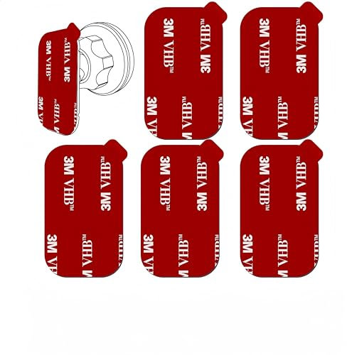 volport 3M VHB Double-Sided Sticky Adhesive Pads for Dashboard Magnetic Car Phone Holder Base, Heat Resistant Rectangle Extra Strong Mounting Tape Replacement Sticker for Magnet Car Mount, 5 Pack