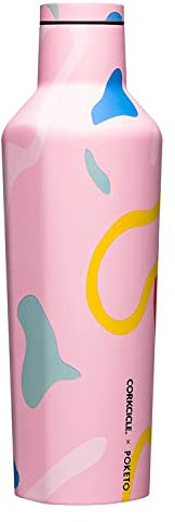 Corkcicle Canteen - Botella de agua de acero inoxidable con triple aislamiento y pajilla, mantiene el frío durante más de 25 horas y el calor durante 12 horas, reutilizable, sin BPA, apta para