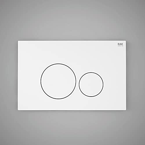 RAK Ecofix Dual Round Button Flush Plate White Concealed Cistern 236x152mm