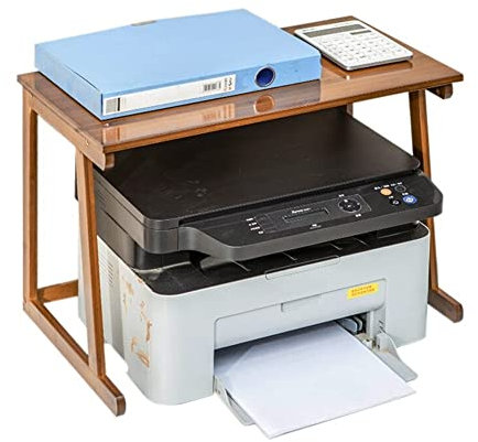 KUYWLMKMZZ Bürodruckerständer Druckerhalterung Doppelschicht-Rack-Tischgestelle Home Desktop-Drucker for Faxgerät-Scanner-Dateiorganisation Speicherregal Tischdruckerständer (Color : A)