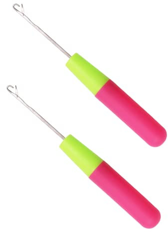 Latch Hook, 2 Stück Latch Häkelnadel Haken, Knüpfnadel Haar Häkelnadel, für Heimwerken, Basteln, Flechten