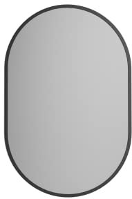 BERNSTEIN® LED Badezimmerspiegel 8144 2.0 oval mit Leichtmetallrahmen in Schwarz Wandmontage, Warm-/Kaltlichteinstellung Wandspiegel mit Bewegungssensor, Aluminiumrahmen, 40 x 60 cm