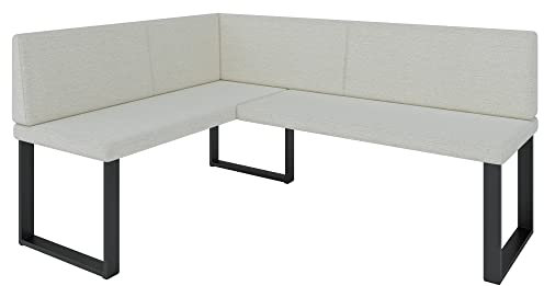 Eckbank Akiko Metal - Eckbankgruppe für Ihrem Esszimmer, Küche modern, Sitzecke, Essecke. Perfekt für Küche, Büro und Rezeption. Solide und Starke Verarbeitung. (INARI 22, 128x168cm Links)