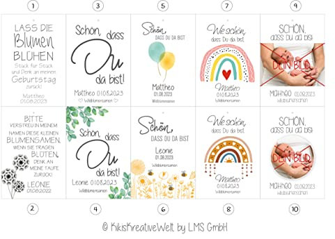 Blumensamen Reagenzgläser 10er Set m.Samen-Pellets für Familienfeiern