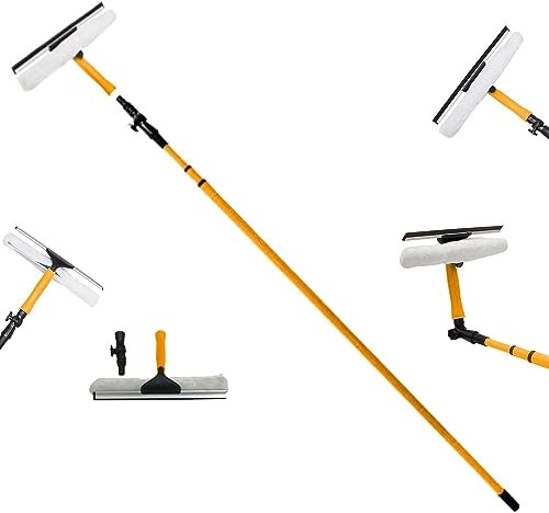 3.5m Heavy Duty Telescopic Window Cleaner for window and Glass Cleaning Extendable Long Squeegee Conservatory Pole