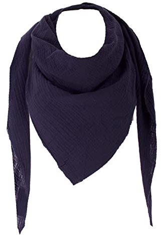 stylx XXL Tuch 23 Farben Farbwahl Halstuch Musselintuch Musselin Damen Damenhalstuch Dreieckstuch Schal Herren Männer Frauen Herrenhalstuch Dreieckig leicht (einlagig) (dunkelblau)