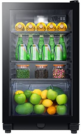 Freestanding Mechanically Controlled Ice Bar/wine Cabinet,100L Dual Zone Wine Cooler, 0°C~15°C Seven-level Temperature Adjustment Wine and Beverage Refrigerator,black