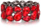 EVER FAITH Stretch Armreif österreichischen Kristall elastische Art Deco elegante Tropfen Vintage Party Armband für Damen Rot Schwarz-Ton