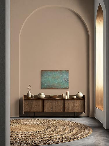A.S. Création Leinwandbild türkise Patina mit Rost - Kunstdruck Braun Kupfer Türkis - 90x60 cm Querformat - Moderne Wanddekoration Schlafzimmer Wohnzimmer - Bild auf Keilrahmen