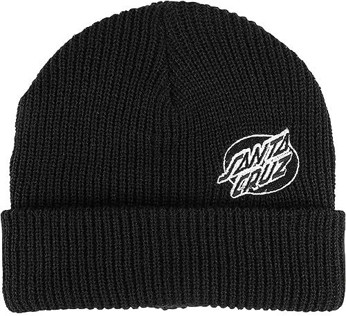 Santa Cruz Mono gefütterte Beanie, oval, gepunktet, Schwarz, Schwarz
