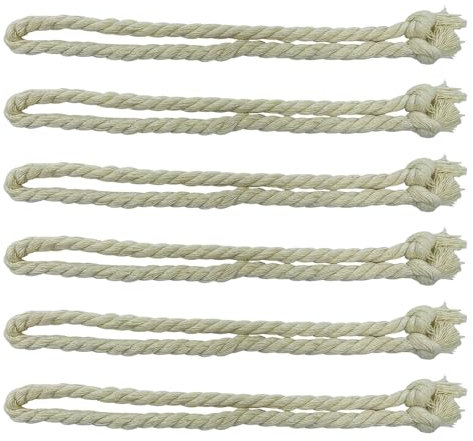 UMCHU 6 Stück Vorhang Kordel,Baumwollseil beige,Handstrick Gardinen Halterung,für Wohnzimmer Schlafzimmer(71cm lang und 15mm dick)