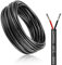Cavo elettrico da 5 metri, 22 AWG, 2 x 0,3 mm², 2 cavi da 5 V/12 V/24 V, cavo di alimentazione in rame stagnato, flessibile e morbido, a bassa impedenza, alta resistenza alle alte temperature
