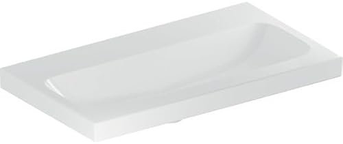 Geberit iCon Light Waschtisch mit verkürzter Ausladung, 75 cm x 42 cm, ohne Hahnloch, ohne Überlauf,501842, 501.842.00.8, Farbe: Weiß