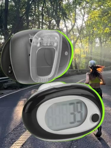Miawtro Step Counter with Clip and Lanyard, 3D Pedometer Step Counter, LED Backlight Portable Walking Pedometers in Real Time, Step Tracker for Walking Seniors Men Women And Kids