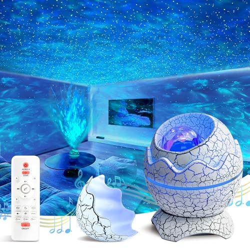 XQBX Dinosaur Egg Galaxy Projector an Aurora Projector with Bluetooth Speaker & White Noise - Valentine's Gift for Her/Him, Room Decor, Soothing Sleep Aid Gifts for Teen Girls/Boys