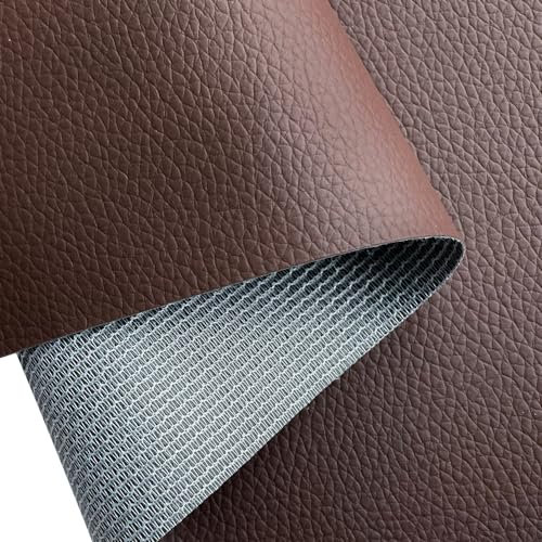 XHT Hochwertiges Kunstleder Meterware, Lederimitat, Wasserdicht, Nähen, Reparatur, Premium Lederstoff (Dunkelbraun-200 x 160cm)