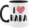 Tasse Tassen 325ml - Papa - I Love Baba - 325 ml - Schwarz - vater geschenk vatertag paps papi dad daddy papas daddys liebling vatertagsgeschenk best deddys my dadys sprüche vaeter türkisch